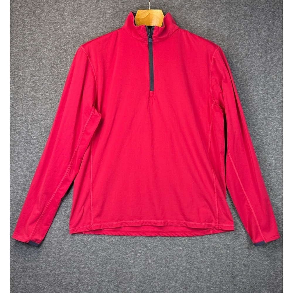 Greyson Red Quarter Zip Pullover Long Sleeve Athletic Top Mens Size S Golf EUC